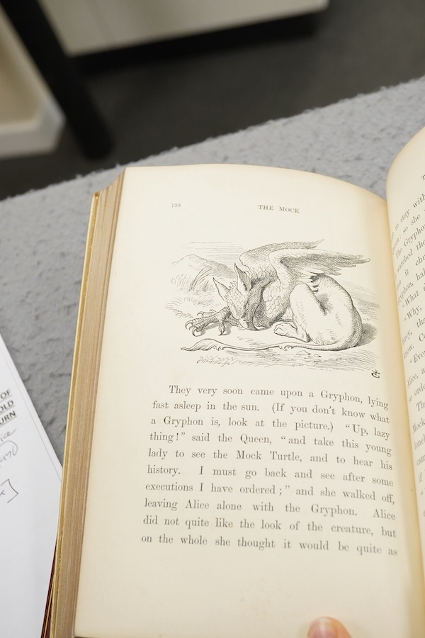 [Dodgson, Rev. Charles Lutwidge] Alice's Adventures in Wonderland. By Lewis Carroll. With forty-two illustrations by John Tenniel. First Published Edition. engraved frontis., half title; 20th cent. gilt ruled and pictori